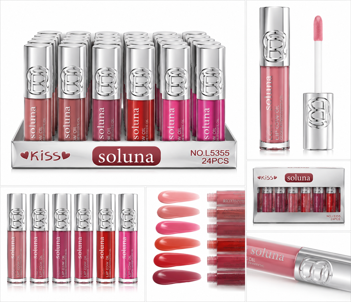 24 piezas Lip gloss con brillo